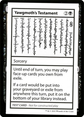 Yawgmoth's Testament Yawgmoth's Testament