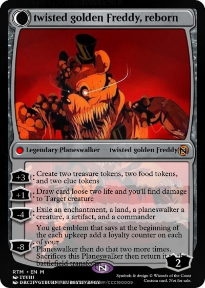 golden freddy pokemon card Five Nights at Freddy's Endo-1 (Withered and Freddy) Discover 23 F.N.A.F pokemon cards