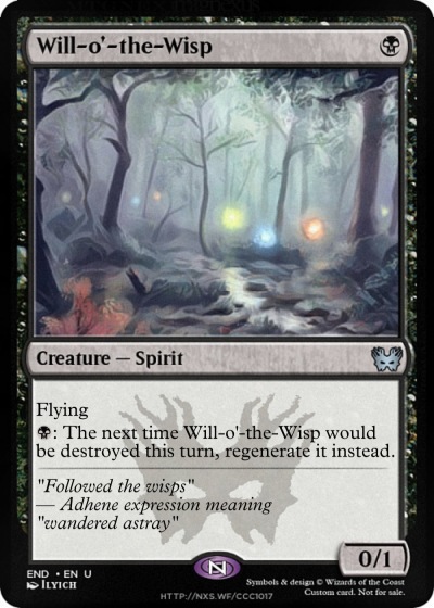 Magic the Gathering ~ 1x  Will-O'-The-Wisp ~ Revised ~ MP