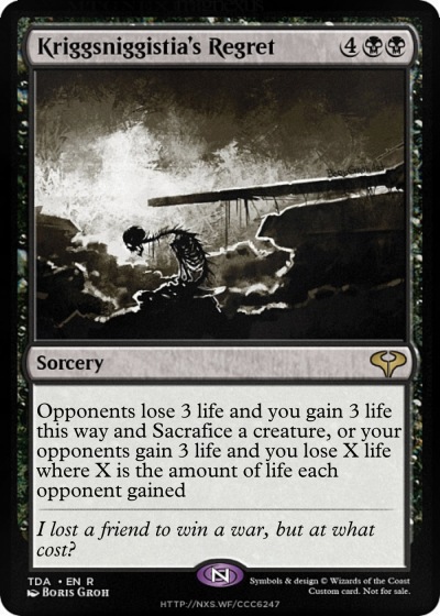 Kriggsniggistia's Regret