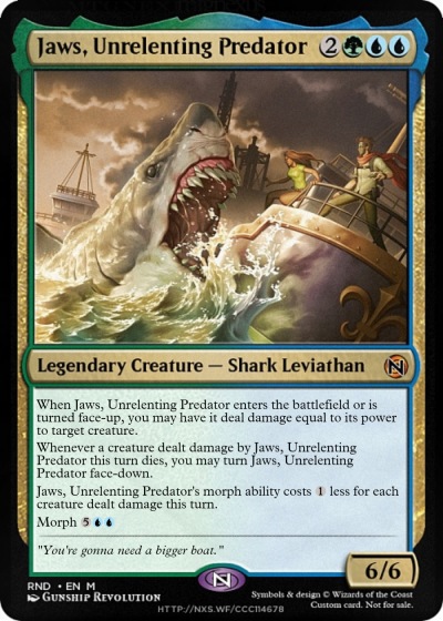 マジック：ザ・ギャザリング MTG Jaws, Relentless Predator Jaws, Relentless Predator | Magic The Gathering Proxy Cards