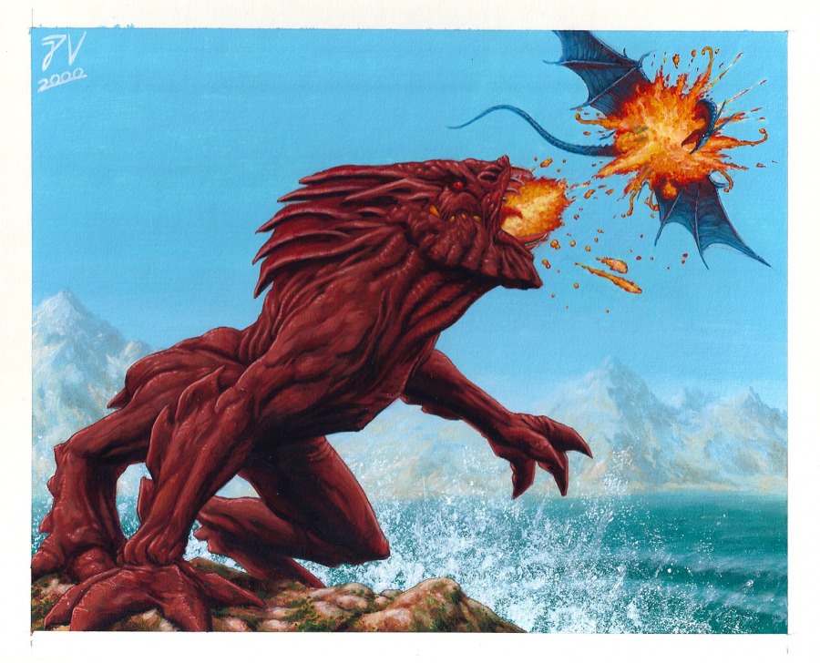 MTGNexus Flametongue Kavu Art by Pete Venters